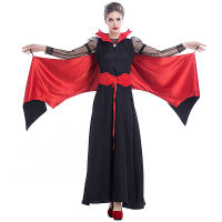 Lady Carnival ฮาโลวีนค้างคาว Vampire Queen เครื่องแต่งกาย Gothic ยาวคลาสสิก Wing Playsuit คอสเพลย์แฟนซีปาร์ตี้ Dress