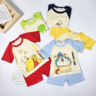 [6-27 kg] Bộ quần áo cộc tay in hình gấu Pooh, Doraemon nhiều màu hiệu MINKY MOM cho bé trai, bé gái thumbnail
