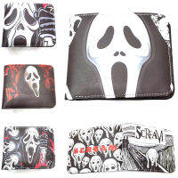 【 Cw】horror Series Wallet ชายหนุ่มและหญิงกระเป๋าสตางค์สั้นแฟชั่นการ์ตูนนักเรียน PU Purse Cosplay Gift