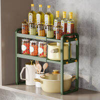 Rack Storage Holders Retractable Kitchen Shelving เตาอบไมโครเวฟชั้นวางหม้อหุงข้าวในครัวเรือน Double Top Desktop Storage Stand