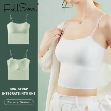 Summer Bra Ice Silk Crop Tops Sports Spaghetti Strap Vest Top