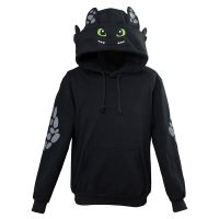 New Adult Unisex How To Train Your Dragon Toothless Cosplay Hoodie Sweatshirt Casual Black Pullover Jackets Coat Hooded Hoodie