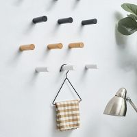 Natural Wood Clothes Hanger Wall Mounted Coat Hook Decorative Key Holder Hat Scarf Handbag Bathroom Storage Hanger Hooks