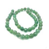 เซซี บอน ลูกปัดหินแท้อเวนเจอเรีนรูปทรงกลมเจียรเหลี่ยม (Faceted Round Green Aventurine 8 mm สีเขียว (LZ-0529)