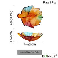 BORREY Glass Food Serving Plate Vinegar Yogurt Fruit Dessert Cake Tray Fruit Salad Bowl Meal Pasta Storage Container Tableware