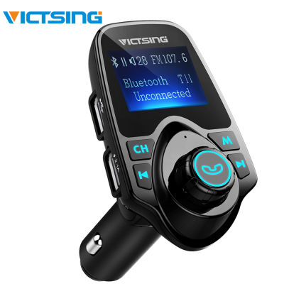 VicTsing Car FM Transmitter MP3 Player Bluetooth Handsfree Car Kit Wireless Radio Audio Adapter with Dual USB 2.1A USB Charger