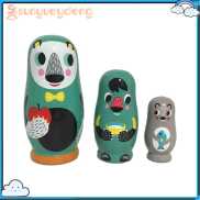 3 Búp Bê Matryoshka Động Vật Ngộ Nghĩnh Vẽ Tay Búp Bê Làm Tổ Thủ Công Mỹ