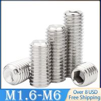 [Haotao Hardware] 100Pcs Hex ซ็อกเก็ตชุดสกรูเว้า End 304สแตนเลส M2 M3 M4 M5 M6 M8 M10 Headless Hexagon Socket Grub Screw DIN916