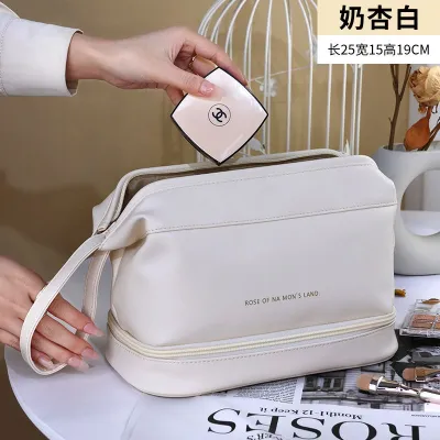 High-end MUJI Cosmetic Bag 2023 Internet Celebrity Portable to Go Out with Ins Wind Makeup Storage Bag Cloud Large Capacity Toiletry Bag