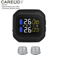 CAREUD M3-WIS ไร้สายภายนอกรถจักรยานยนต์ TPMS รถจักรยานยนต์ TPMS ระบบตรวจสอบความดันลมยางรถยนต์จอแสดงผล LCD เซ็นเซอร์ภายนอก TPMS รถจักรยานยนต์