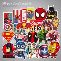 สติ๊กเกอร์ลาย Super Heros กันน้ำสำหรับตกแต่งกระเป๋าเดินทาง 50 ชิ้น