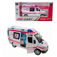 DIE-CAST MODEL CAR โมเดลรถพยาบาล โมเดลรถเหล็กเล่นมือ รถของเล่น เปิดประตูได้ จำลองได้เสมือนจริง ควรค่าแก่การสะสม