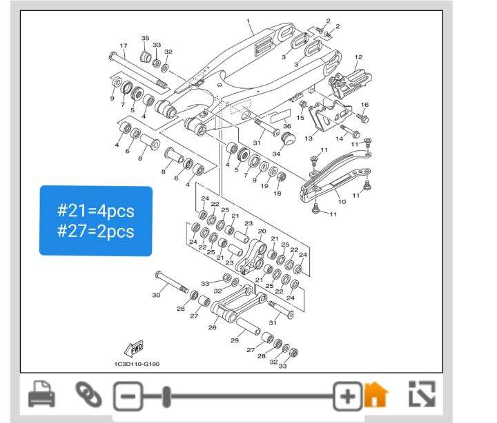 YAMAHA YZ125 0521 YZ125x 1621 LINKAGE BEARING (6PCS) Lazada PH