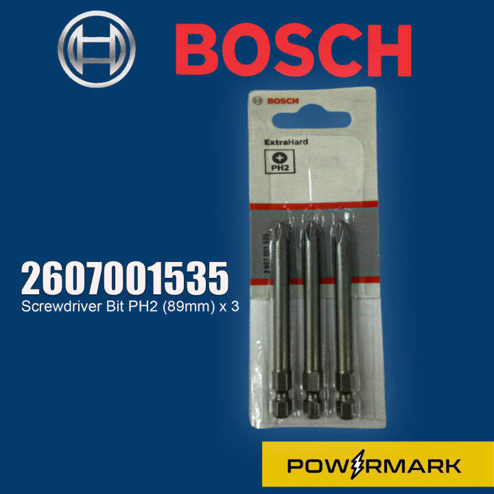 BOSCH 2607001535 Screwdriver Bit PH2 (89mm) x 3 [POWERMARK BAC