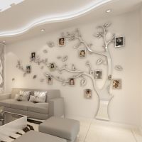 Wall Stickers Tree Photo Frame Sticker DIY Mirror Wall Decal Home Decoration Living Room Bedroom Poster Background Wall Decord