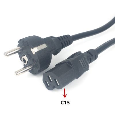 【YF】 1.8m EU Schuko Power cablesEurope CEE7/7 Cord EU to C15 lead for household electrical appliances