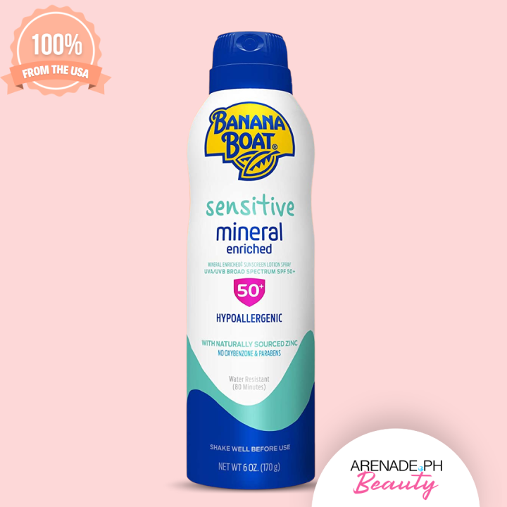 Banana Boat Sensitive Mineral Enriched Sunscreen SPF 50 Hypoallergenic Lazada PH