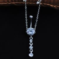 【CW】 Puncture jewelry navel ring belly button nail waist chain European and titanium steel niche human body pie