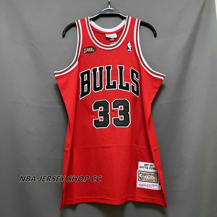 Mitchell&Ness】Men's New Original NBA Finals 1997-98 Chicago Bulls #33 Scottie  Pippen Vintage Jersey Red