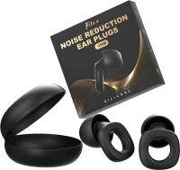 Fita + Fita+ Ear Plugs for Sleeping Noise Cancelling - NRR 33 dB, Super Soft Reusable Silicone Earplugs for Noise Reduction, Concerts, Motorcycle, Travel (Black)