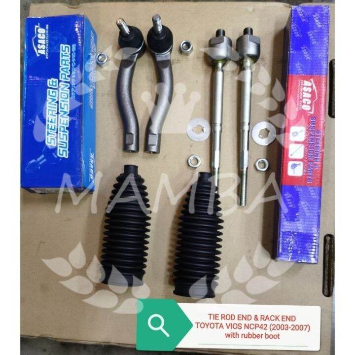 TOYOTA VIOS NCP42 [20032007] TIE ROD END & RACK END SET WITH RUBBER