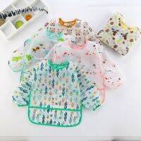 【YD】 0-4Yrs Baby Kids Toddler Sleeve Bibs Scarf Smock Feeding Apron Infant Boys Burp Bandana