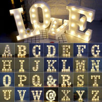 Alphabet LED White Plastic Letters Lights Light Up Letters Number Hanging Sign Battery Night Light Party Baby Bedroom Decoration