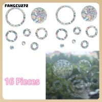 ที่ยึดหน้าต่างวงกลมรูปนกกันการชนกันของบ้านทำจาก PVC สีรุ้ง FANGCU272สติ๊กเกอร์ภาพติดหน้าต่าง