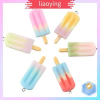 LIAOYING 35Pcs กว้าง14.5มม. เสน่ห์ไอศครีม7สี ยาว41.5มม. หนา5.5มิลลิเมตร เสน่ห์น่ารักกับลูป ปริมาณที่เพียงพอ เรซิน เสน่ห์อมยิ้มน้ำแข็งเรซินที่มีสีสัน งานฝีมือดีไอวาย