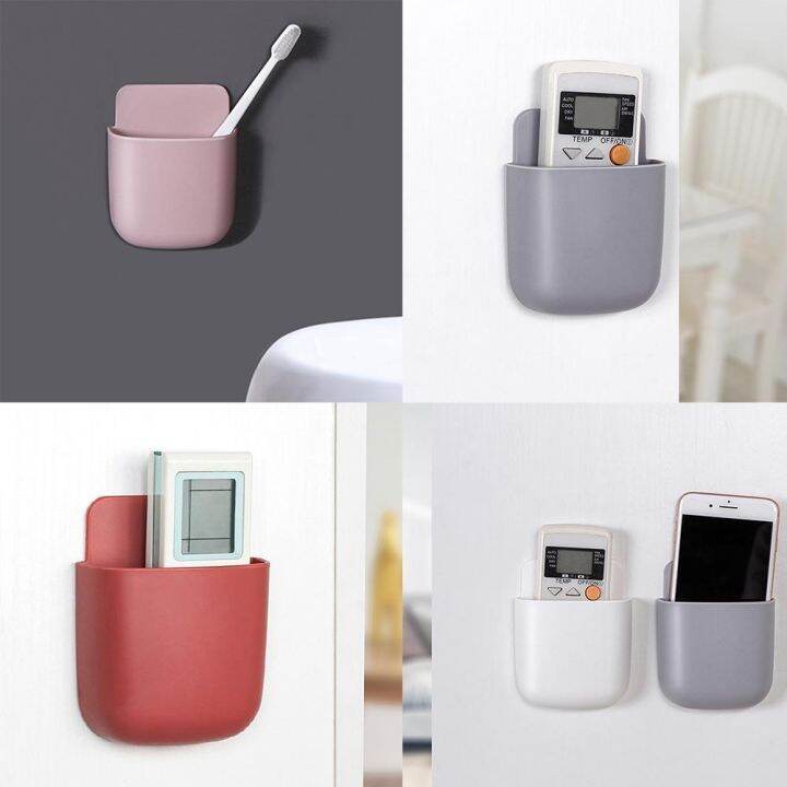 wall-mounted-organizer-storage-remote-control-air-conditioning-storage-mobile-phone-plug-holder