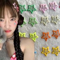 10Pcs colorful Star Hair for Kids Headwear Alloy Barrettes Glitter Hairpins Accessories