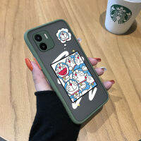 สำหรับ Xiaomi Redmi A2 A1เคสโทรศัพท์ดีไซน์ลายการ์ตูนโดราเอมอนน่ารักลายขอบด้านข้างแมวอ้วนน่ารักเคสแข็งมีน้ำค้างแข็งโปร่งใสเด็กหญิงเด็กชายเคสป้องกันกล้องคลุมทั้งหมดกันกระแทก