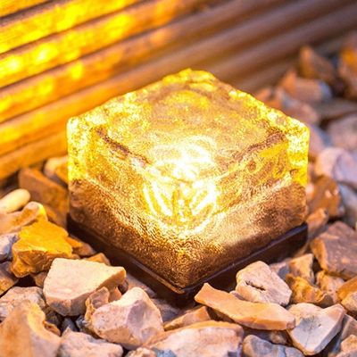 4/6LED Solar Brick Light Solar Ice Lights Waterproof Outdoor Brick Decoration in Garden Patio Yard Lawn Pool Warm white