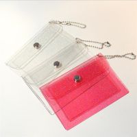 Fashion 2 Bits Transparent Waterproof PVC Women Girls Card Case Business Card Holder Men Credit Card Bag ID Card Mini Wallet