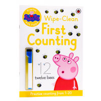 The original English pink pig girl with brush count Peppa Pig Practise with Peppa Wipe-Clean First Counting can be repeated erased piglet page