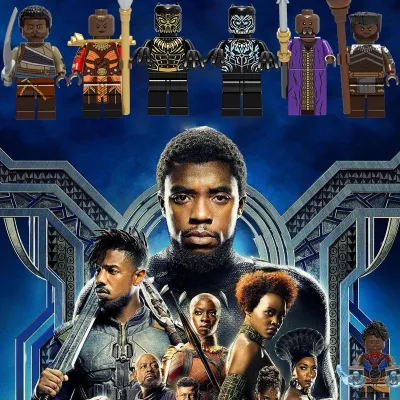 Wakanda King บล็อกตัวต่อมินิฟิกเกอร์ Marvel Black Panther Mปราณีตของเล่นสำหรับของขวัญวันเกิดเด็ก