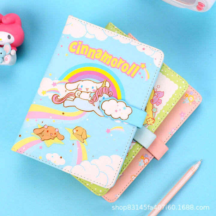 sanrio-animation-hello-my-melody-นักเรียนน่ารัก-magnetic-buckle-notebook-a6-big-eared-dog-creative-tanning-diary-notepad