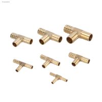 ✤ T-Shape Brass Barbed Hose Fitting Tee 6mm 8mm 10mm 12mm 14mm 16mm 19mm Hose Tube Barb Copper Barbed Coupling Connector Adapter