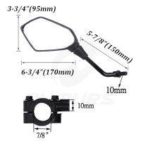 OUMURS 10mm Motorcycle Convex Mirrors Black with Adapter Mount Holders Bracket Clamp 78" Fits For Scooter E-Bike Electrombile