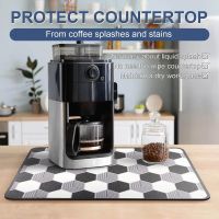 【CC】◐☍℗  Super Absorbent lattice Printing Mats Drying Tableware Bottle Rugs Dry Drain Splashproof Placemat