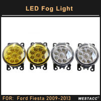 2Pcs Car Lights Front 90mm Led Fog Light White Yellow Light Lamp for Ford Fiesta 2009 - 2013 Styling Parts Accessories