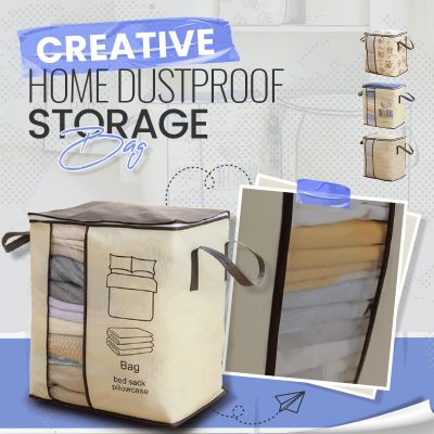 Creative Home Dustproof Clothes Storage Bag Folding Quilt Cabinet Finishing Box Home Storage Supplies Space Bags Organizador
