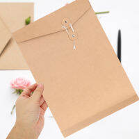 Dulrua 10pcs Kraft Paper Senselope String String การปิดซองจดหมายเอกสารไฟล์