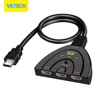[Vktech] HW-4K301X 3พอร์ต Mini HDMI เข้ากันได้ Splitter 3 In 1 Out 4K Adapter Switcher Cable