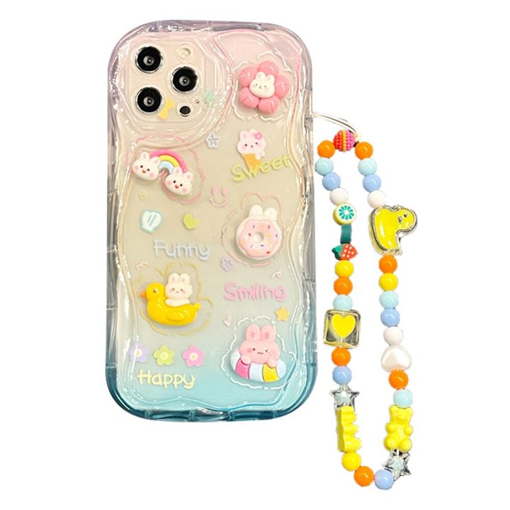 korean-cute-3d-rabbit-flower-with-fruit-chain-lanyard-soft-phone-case-for-iphone-14pro-max-12-pro-13-11-xr-clear-candy-cover