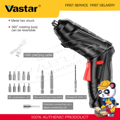 Vastar สว่านไฟฟ้าไร้สาย,ไขควงไฟฟ้าไร้สาย1800MAH สว่านไฟฟ้าแบบพกพาหมุน90 ° สว่านไฟฟ้าหนึ่งอันใช้งานได้สองแบบ