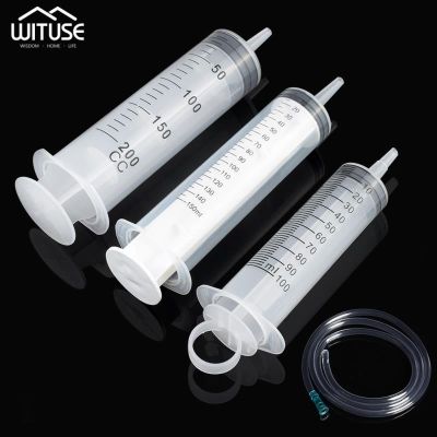 【JH】 syringe 200 ml Large Capacity Reusable Measuring 1m Tube Feeding Ink Large-capacity pumping oil feeding enema glue filling
