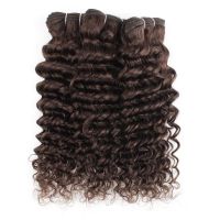 Kisshair color 2 deep wave hair bundles 1/3/4 pcs darkest brown Peruvian human hair extension 10 to 24 inch remy weft hair