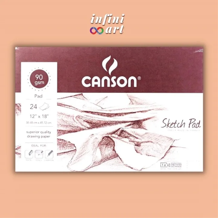 Canson Sketch Pad / Drawing Paper 24 Sheets Spiral / Padded Lazada PH