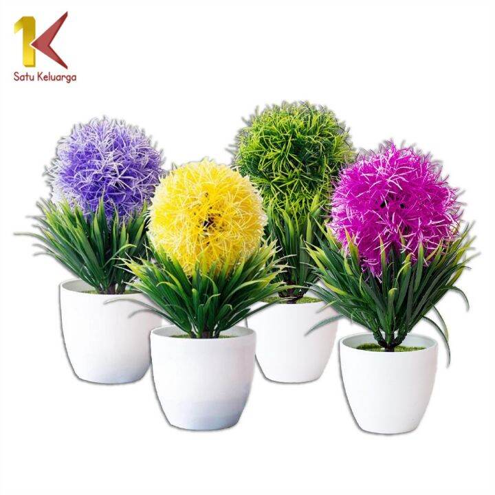 Satu Keluarga Tanaman Bunga Hias Plastik Artificial Flower C